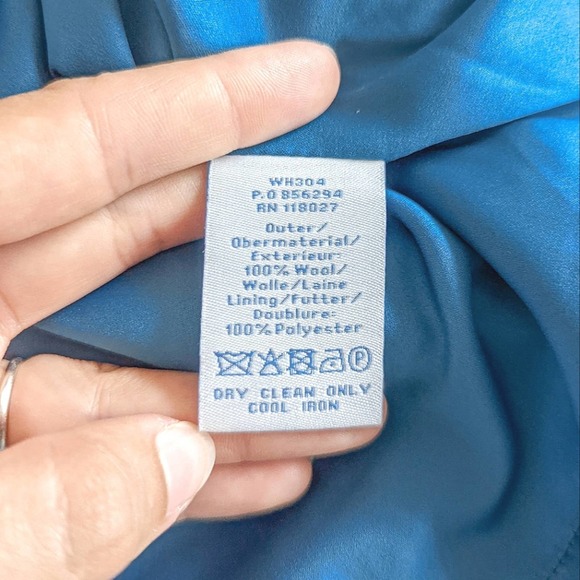 Boden Wool Abstract Short Sleeve Blue Shift Midi Dress Size 6 Long - Picture 7 of 7